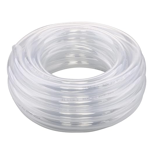 DERNORD PVC Tubing 5/8"ID X 13/16"OD Flexible Clear Vinyl Hose 25 Feet for Food Grade