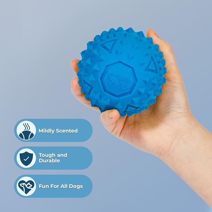 Best Pet Supplies Squeaky Dog Toys with Soft Durable Fabric for Small, Medium and Large Pets Interactive Toy for Indoor Play, Supports Active Biting and Play - Blue (L:3.5")