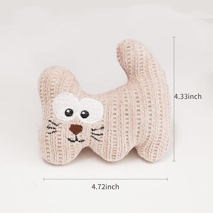 Catnip Toy for Cats & Kittens, 2Pcs Plush Rope Cat Chew Toy with Bell, Bite Resistant Catnip Toys Cat Teething Toy (Animal Shapes)