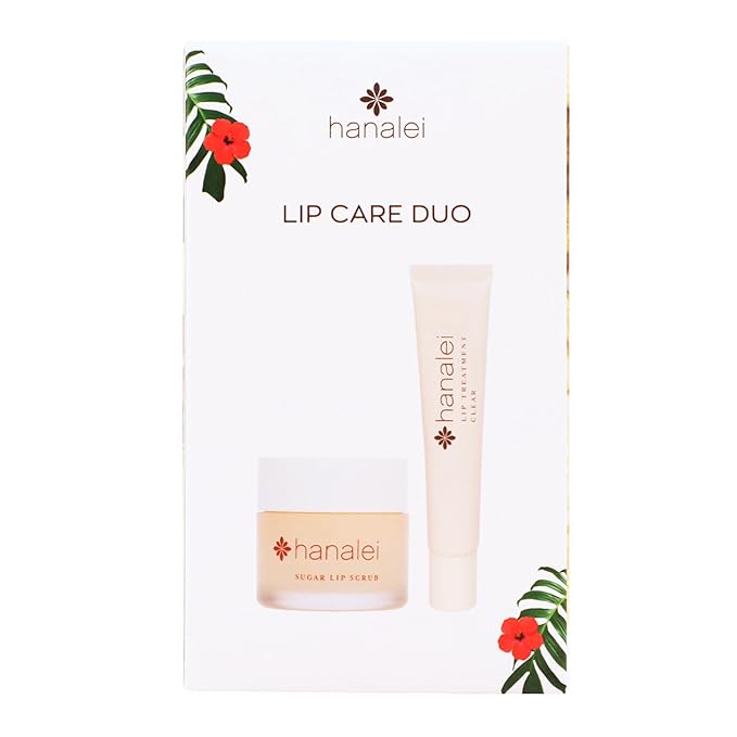 Hanalei Lip Care Products Set Duo – Sugar Lip Scrub & Kukui Oil Lip Treatment for Dry, Cracked, Chapped Lips – Exfoliate, Hydrate & Moisturize for Soft, Smooth Lips – Natural and Cruelty-free