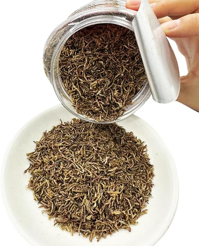 Premium Freeze-Dried Krill & Shrimp Mix - Ideal for Arowana, Koi, Tropical Cichlids, and Turtles - High-Protein Floating Aquarium Food (Dried Bloodworms-500ml)