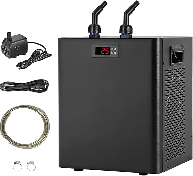Water Chiller for Cold Plunge 79 Gal, 1/3 HP Aquarium Chiller, Cooling System with Quiet Pump and 3M Pipe for Fish Tank, Hydroponics, Freshwater Saltwater Fish, Coral, Shrimp, Jellyfish, 110V, 300ml