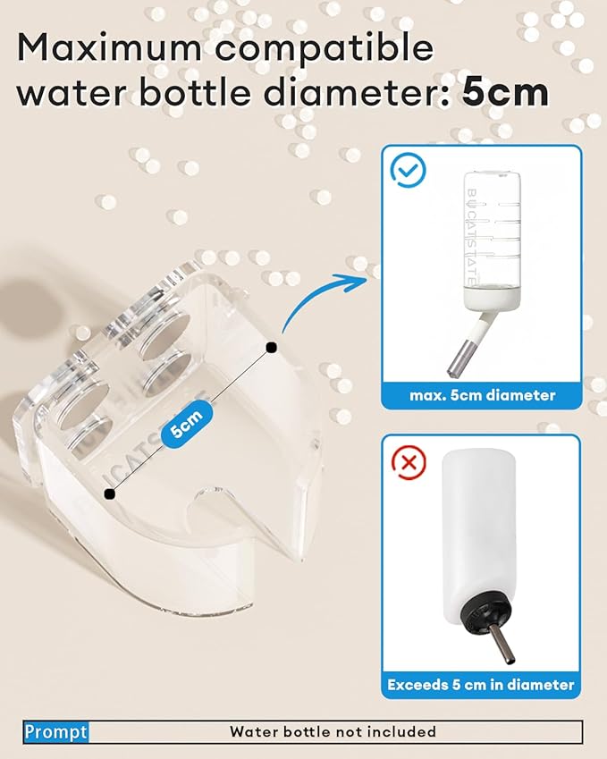 BUCATSTATE Hamster Water Bottles Holder with Magnetic, Drop-Resistant Water Bottle Stand with Adjustable Height, Fits Bottles up to Dia 2 inches, for Hamsters Small Pets (Only Water Bottle Holder)