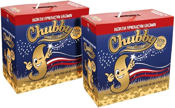 Chubby North American Grown Dried Mealworms | 20?lbs | Non-GMO High-Protein Treats for Chickens, Ducks & Wild Birds – Sustainable Chicken Feed