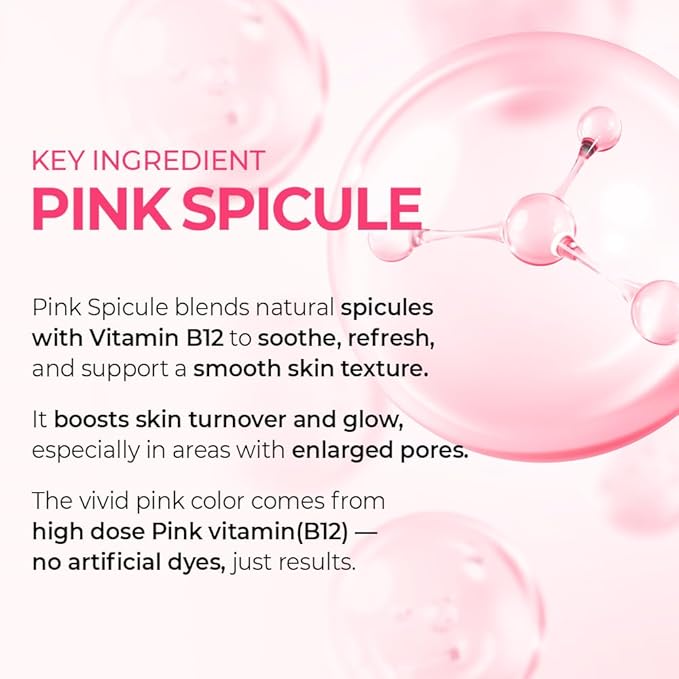 Dr.Melaxin Cemenrete Cyano Pink Spicule Serum with Calcium, korean skin care pore tightening refines spicule microneedling serum 1.01 fl. oz.