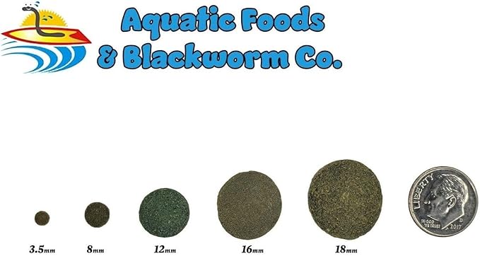 Aquatic Foods Inc. 12mm - 1/2" Spirulina, Algae, & Veggie Sinking Wafers for All Bottom Feeding Fish, Plecos, Catfish, Shrimp, Snails, Crabs. All Tropical Fish. - WL…2-lbs Foil Pouch Bag