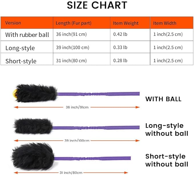 HOWGO Dog Rope,Dog Bungee Chaser 100% Sheepskin,Sheep Smell Tug for All Breeds(Purple, Long Without Ball 2Pack)