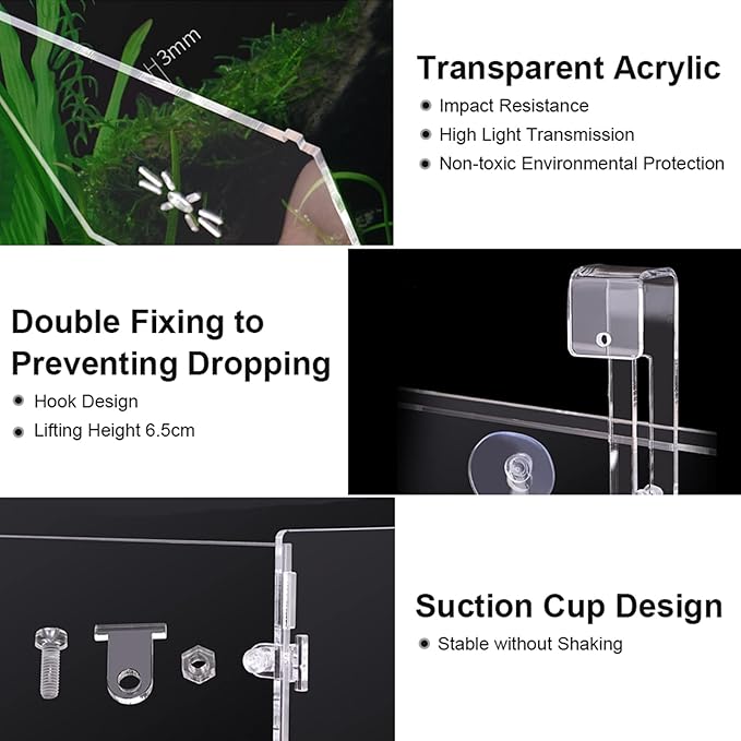 Fish Separation Box, Acrylic Transparent Fish Tank Breeding Isolation Box Aquarium Hatchery Incubator Holder(30CM*10CM*10CM)
