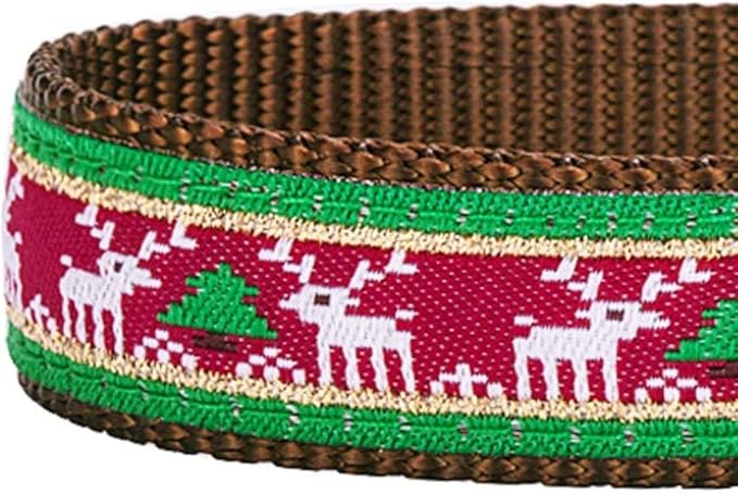 Blueberry Pet Santa’s Reindeer Christmas Dog Collar with Detachable Bow Tie, Adjustable Small Size, 12"-16" Neck