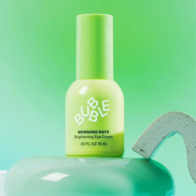 Bubble Skincare Morning Rays Brightening Eye Cream - Vitamin C Under Eye Cream for Dark Circles & Puffiness - Enriched with Green Tea Extract to Calm, Protect & Soothe Skin (15ml)