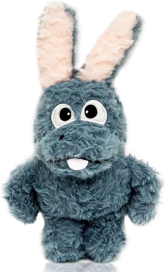 Donkey Squeaky Dog Toys to Keep Them Busy, Stuffed Plush Dog Birthday Toy Crinkle Pet Puppy Tug Toy for Small Medium Large Dogs (Grey)