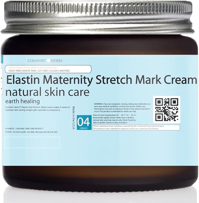 Maternity Stretch Mark Cream (Elastin, Arnica,Vitamin E) Breastfeeding, Pregnancy Belly, Expanding Waistline