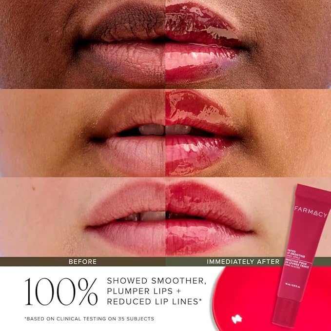 Farmacy Apple A Day Lip Balm Kit - Tinted Lip Peptide Treatment & Overnight Balm Duo - Moisturizing, Plumping & Hydrating Skincare Kit - Gift Sets for Her (2 Count)
