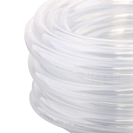 DERNORD PVC Tubing 5/8"ID X 13/16"OD Flexible Clear Vinyl Hose 50 Feet for Food Grade