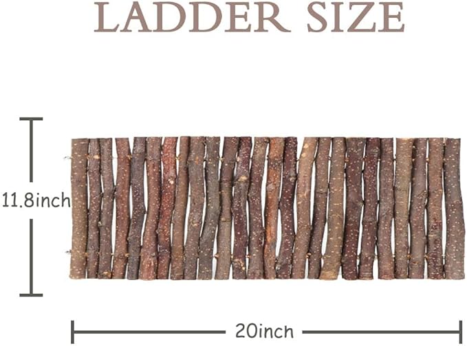Hamiledyi Bunny Extra Large Ladder, 11.8 in X 20 in Wooden DIY Toy Rodents Chewing & Climbing Bridge Chinchillas Cage Tunnel/Hideout/Hut/Ramp/Divider for Small Animal Guinea Pig