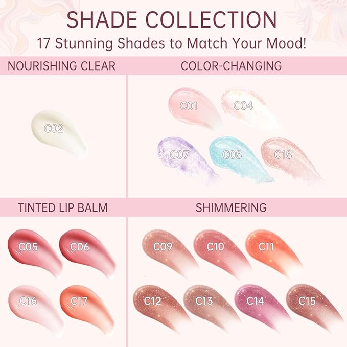 CATKIN Lip Balm Color Changing Lipstick Ultra Hydrating Lip Moistrurizer with Vitamin E Nourishing For Cracked & Dry Lips 0.12 oz C21