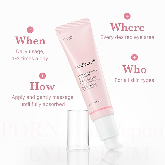 medicube Eye Serum with Salmon DNA PDRN & Pink Peptides | 99% Purity Retinol for Fine Lines | PDRN & Niacinamide for Uneven Skin Tone | Korean Skincare, 1.01 fl.oz