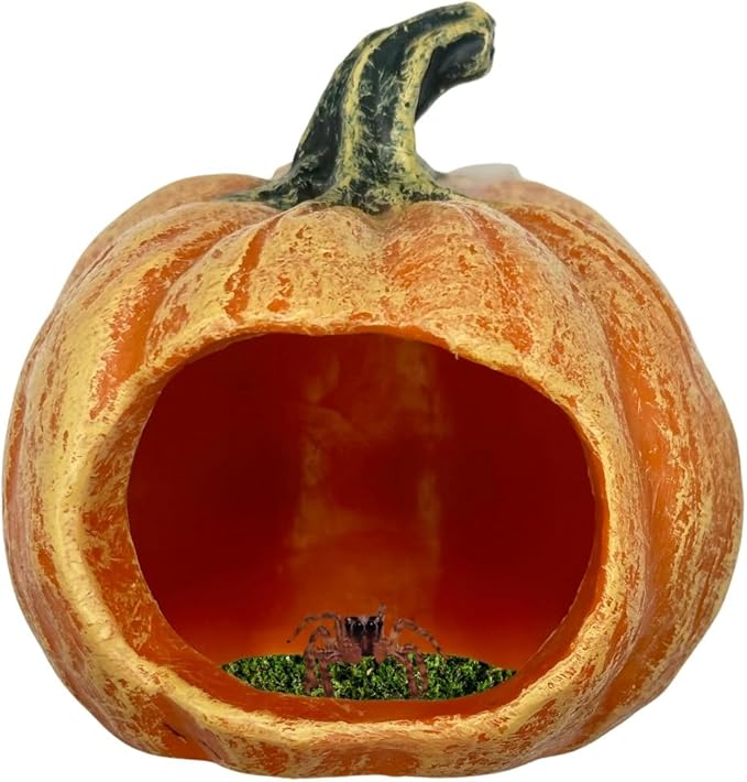 Jumping Spider Enclosure Accessories, Pumpkin Decor Hideout and Platform, Habitat Hide House for Spiders and Small Pets