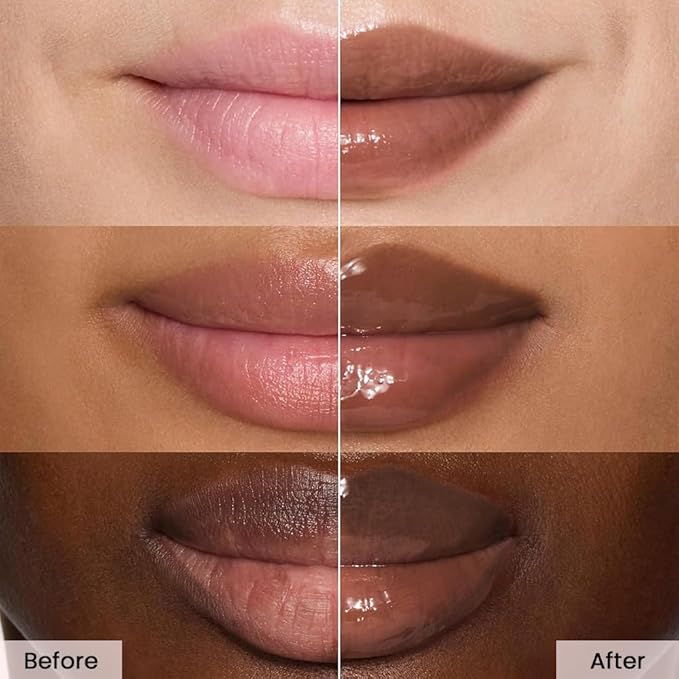 Lip Tinted Glowy Balm Hydrating Tinted Lip Serum Lip Gloss, Ultra-Hydrating Natural Vegan Lip Balm, Sheer-Tinted Shine & Hydration, Soothes & Softens Dry Lips Skincare (Light Brown)