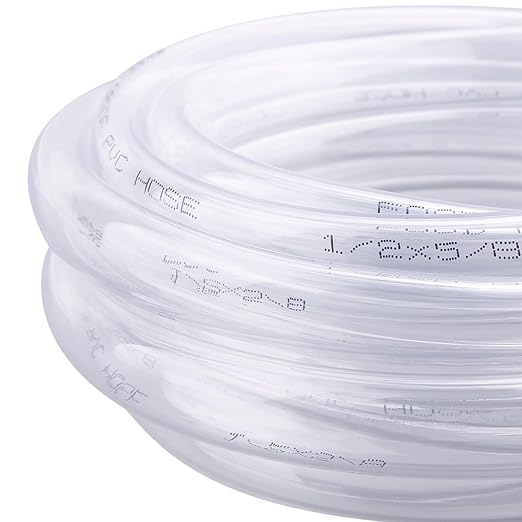 DERNORD PVC Tubing 1/2"ID X 5/8"OD Flexible Clear Vinyl Hose 10 Feet for Food Grade