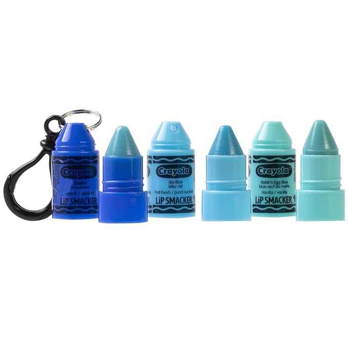 Lip Smacker Crayola Crayon Stackable Flavored Clear Lip Balm, Blue - Moisturizing, Soothing