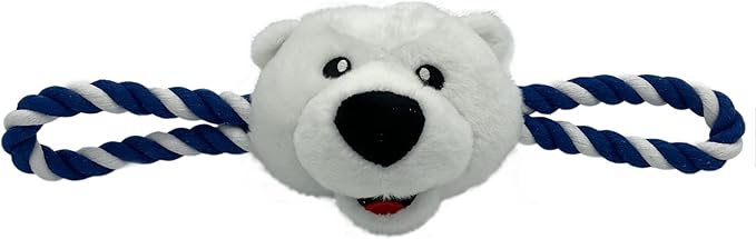 NHL Toronto Maple Leafs Mascot Toy for Dogs & Cats. Cute & Entertaining Face with Heavy-Duty Ropes. 7" Chewy Cartoon Toy with Inner Squeaker