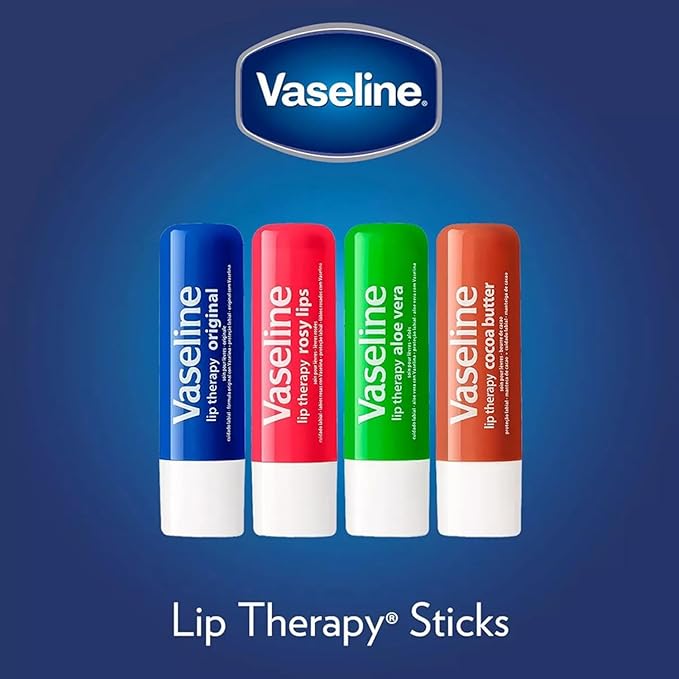Vaseline Lip Therapy Rosy Lips 8-Pack – Moisturizing Lip Balm, Tinted, 0.16 Oz Ea