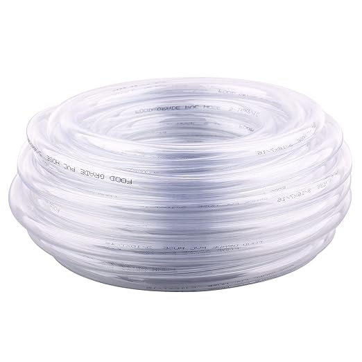 DERNORD PVC Tubing 5/16"ID X 7/16"OD Flexible Clear Vinyl Hose 50 Feet for Food Grade