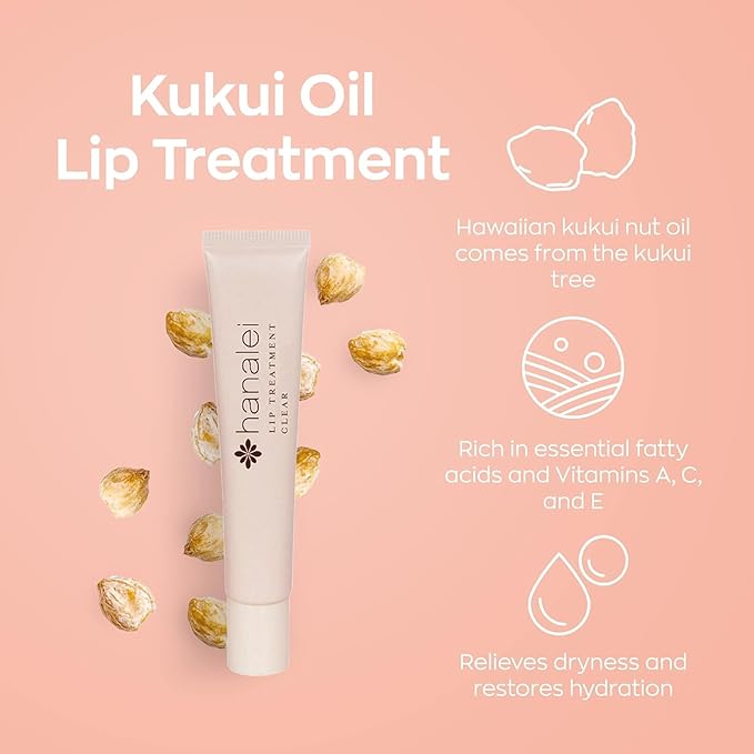 Hanalei Lip Care Products Set Duo – Sugar Lip Scrub & Kukui Oil Lip Treatment for Dry, Cracked, Chapped Lips – Exfoliate, Hydrate & Moisturize for Soft, Smooth Lips – Natural and Cruelty-free