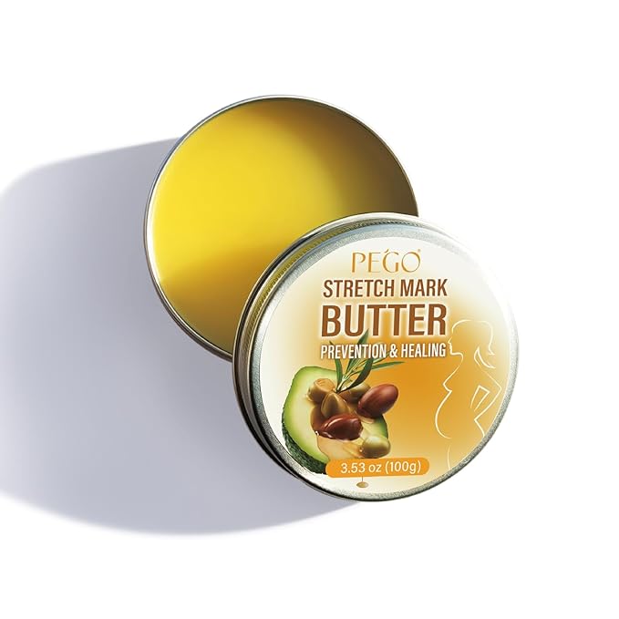 PEGO Stretch Mark Butter for Pregnancy,Women Belly Butter,Shea Butter,Maternity Stretch Mark Cream,Massages Body & Reduces Scar Appearance, Postpartum Care for Moms,Hypoallergenic100g/3.53oz