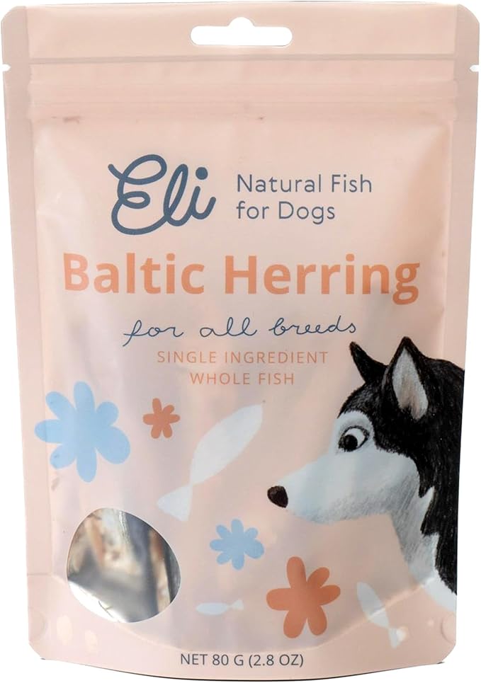 Eli Baltic Herring – A Natural, Protein-Packed Dog Treat Made from Whole Small Fish, Rich in Omega-3, Ideal as a Flavorful Snack or Meal Topper, Single Ingredient, Grain Free, Air Dried – 2.8oz