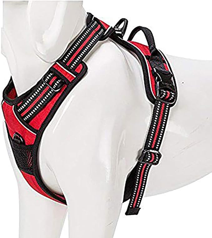 TRUE LOVE Adjustable No-Pull Dog Harness Reflective Pup Vest Harnesses Comfortable Control Brilliant Colors Truelove TLH5651(Red,S)