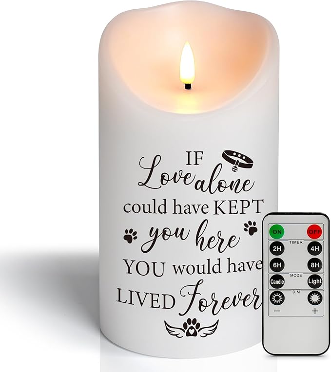 Pet Memorial Gifts for Dogs Cats Loss of Dog Sympathy Gift, Sympathy Candle for Doggie, Condolence Present for Pet Lovers, Friends to Remember Doggie, Marking Bereavement And Grief(4" x 7")