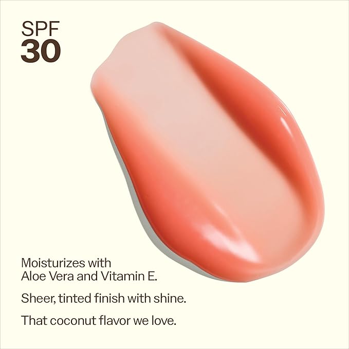 Sun Bum SPF 30 Sunscreen Sunset Cove Tinted Lip Balm - Coconut Flavor Broad Spectrum Moisturizing with Aloe & Vitamin E - Hawaii 104 Act Compliant (Made Without Octinoxate & Oxybenzone) - 0.5 oz