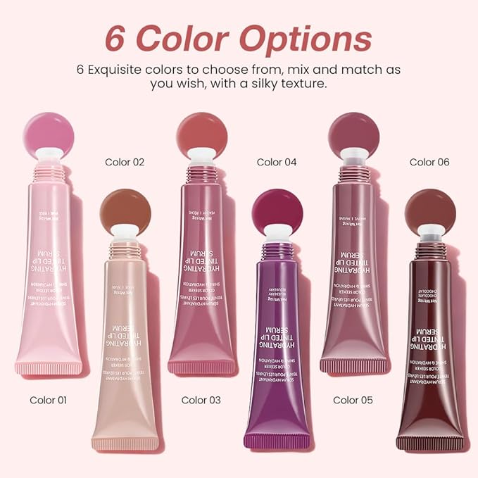 Lip Tinted Glowy Balm Hydrating Tinted Lip Serum Lip Gloss, Ultra-Hydrating Natural Vegan Lip Balm, Sheer-Tinted Shine & Hydration, Soothes & Softens Dry Lips Skincare (Light Brown)
