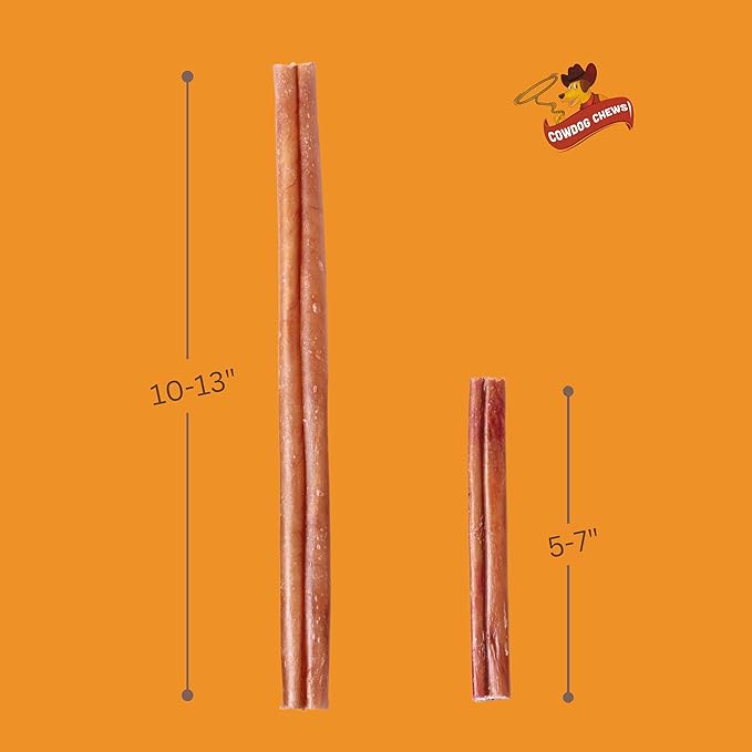 Cowdog Chews Beef Bully Stick: Odor-Free, Fully Digestible Beef Collagen Chews (5-7", 10 Count) - Natural, Grain-Free, Long-Lasting Collagen Bully Stick Substitute for All Dog Breeds