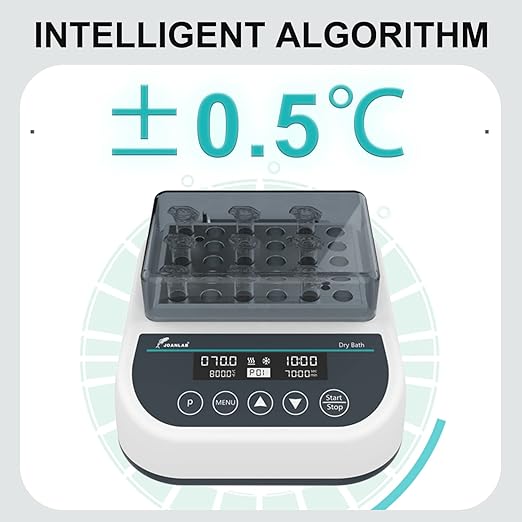JOANLAB Lab Dry Bath Incubator Digital Laboratory Thermostatic Block Heater with 35 x 1.5ml Heating Block Programmable with Single Heating Function)