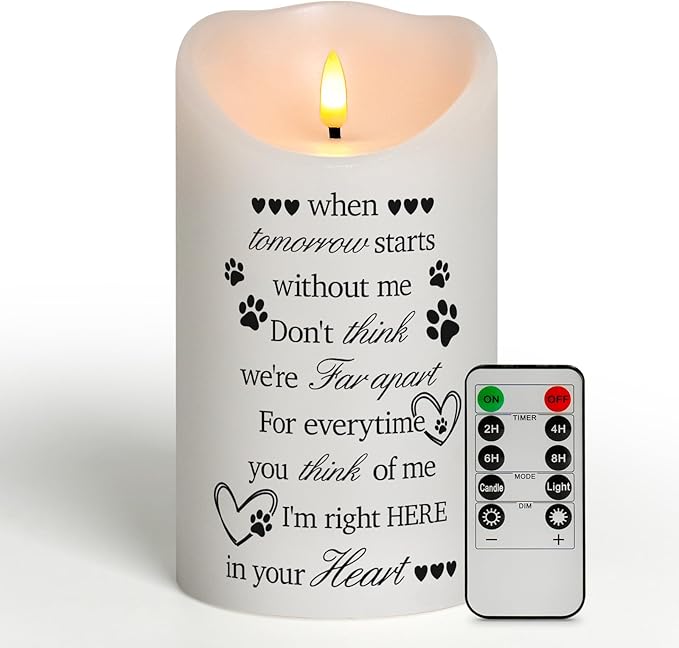 Dog Memorial Gifts for Loss of Dog Sympathy Gift, Sympathy Candle for Cat, Condolence Present for Pet Lovers, Friends to Remember Doggie, Marking Bereavement and Grief(4" x 7")