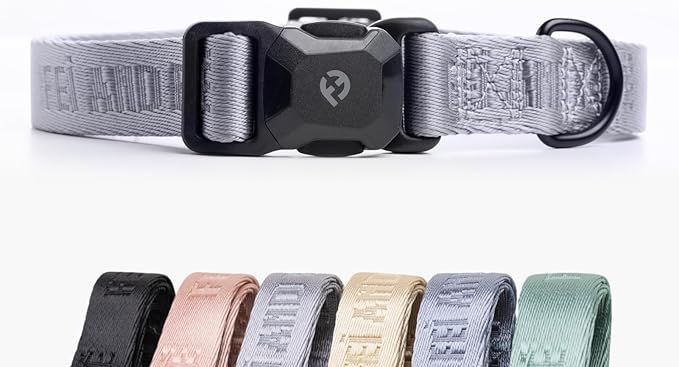 2025 New Edition, Fei & Eve MagEase Dog Collar - Patented Magnetic Buckles | Fur-Safe | Premium 210D Nylon | 450LB Escape-Proof | Adjustable Fit | Medium (Twilight Gray)