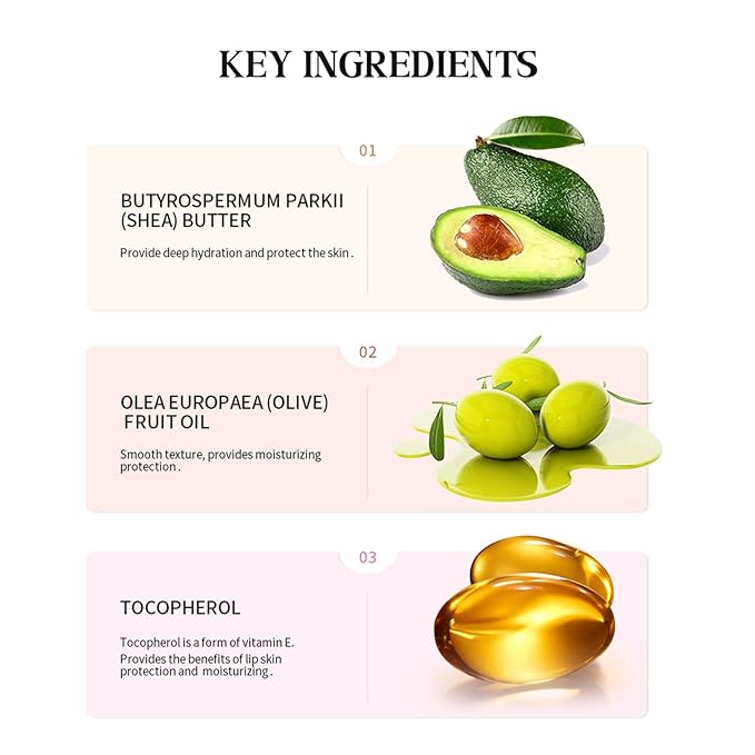 URQT Lip Butter Balm, Hydrating, Nourishing & Softening Lip Care with Natural Oils & Fruit Extracts, Long-Lasting Moisture, Non-Sticky Shine, Soften Dry Lips Lip Care (#1 Vanilla)