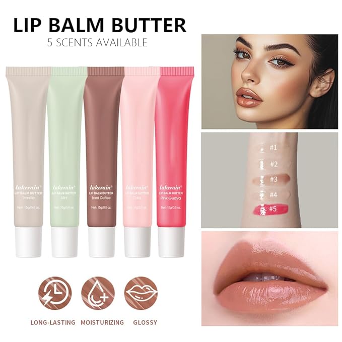 4 Pcs Summer Lip Butter Lip Balm, Ultra-Hydrating Natural Vegan Lip Balm, Sheer-Tinted Shine & Hydration Lip Care, Soothes & Softens Dry Lips Skincare, Bálsamo labial hidratante (#1+2#+3#+4#)
