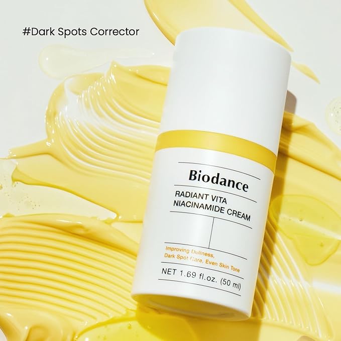 BIODANCE Radiant Vita Niacinamide Cream, Brightening, Dark Spot Correcting, Hydrating Facial Moisturizer with Vitamin C, B12, Korean Skin Care | 1.69 fl.oz, 50ml