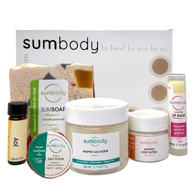 Sumbody Self Care Gifts 6pc Aromatherapy Body Care Set USA Made Women Men Teens Happy Birthday Box Spa Gift Basket Valentines Day Appreciation Vacation Essentials Bridal Shower Stocking Stuffer
