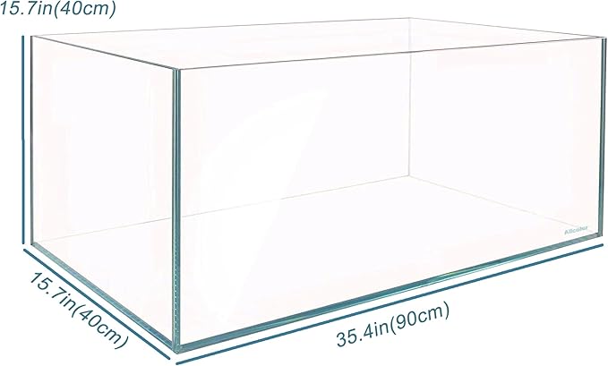Ultra Clear Rimless Aquarium Tank 6-60 gallons Low Iron Glass (38Gal - Anti-Jumping net)