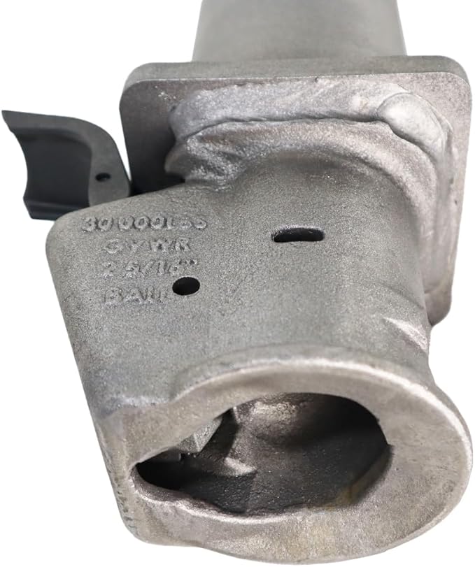 Shocker Replacement Gooseneck Stem & Demco Coupler for 2-5/16" Ball - Round 4" Straight Pin - Raw Steel - 30,000 lbs - Adjustable