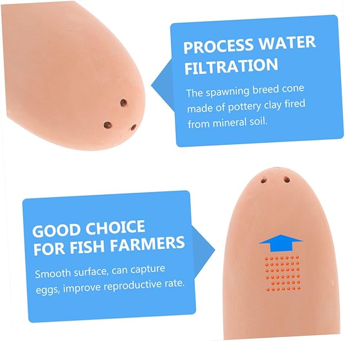 Pottery Clay Fish Breeding Cone for Angelfish and Shrimp Aquarium Spawning Pot Medium Light Brown Decorative Hatchery Incubator for Colorful Fish