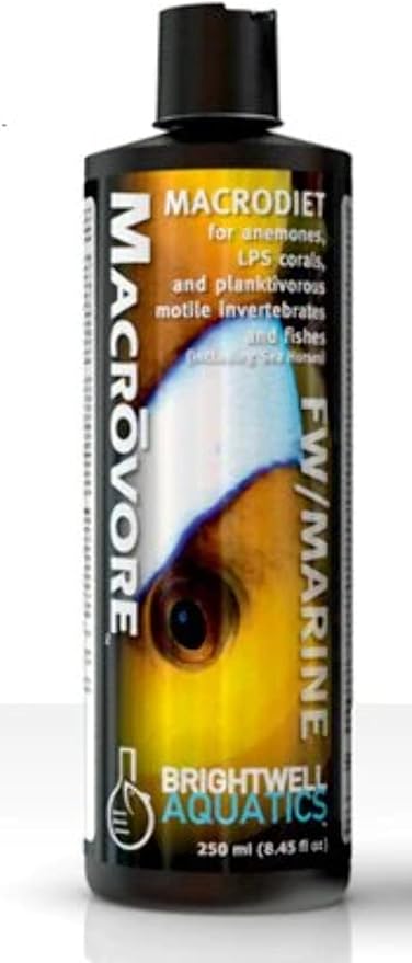 Brightwell Aquatics Macrōvore Marine Crustacean Roe for Corals Anemones Fish Enriched with Amino Acids Omega-3 for Color Health Feeding in Aquariums, 250 ml