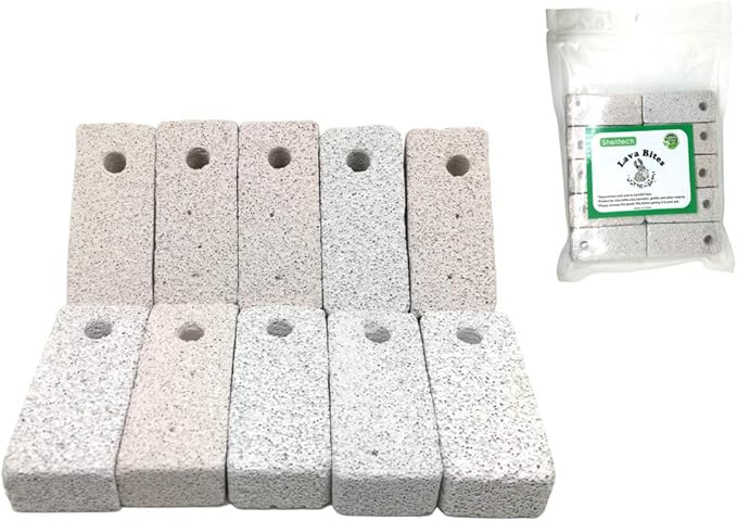 Shelltech 10 Pack Small Animal Lava Bites, Hamster Chew Toys Chew Treats Teeth Grinding Block for Hamster EMPRESS CHINCHILLA