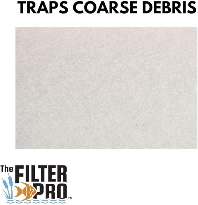 Beige Coarse Filter Media, 2" Thick, 12" x 56" Roll, Perfect for Aquariums, Ponds or Water Gardens, Made in USA