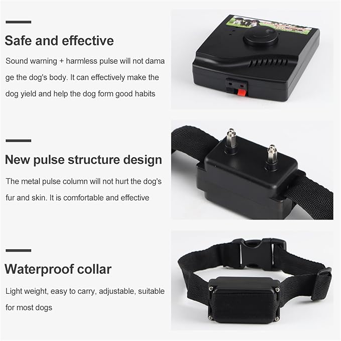 Electric Dog Fence, Waterproof Receiver with 300m Wire, Covers up to 1/2 Acre, Safe Effective Shock Dog Fence, No Randomly Over Correction,Electric Pet Fence for Stubborn Dogs,for1dog